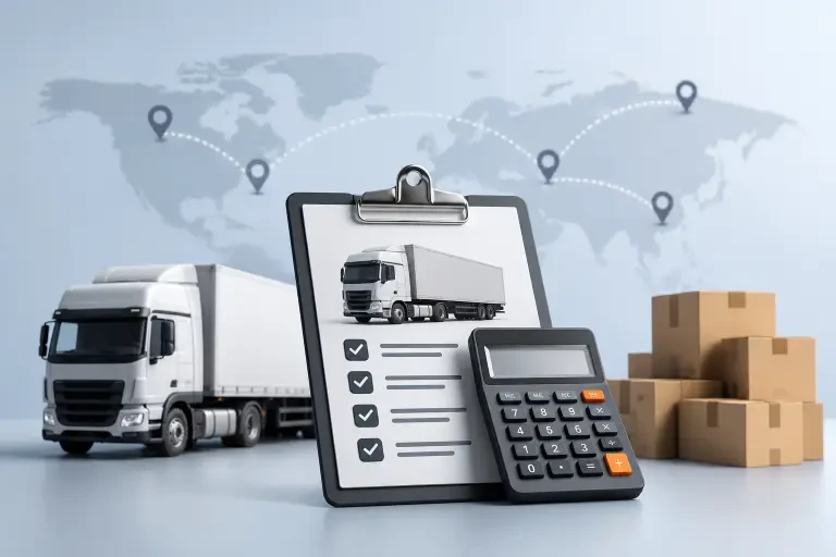 تصویر مفهومی برای تعیین قیمت اسباب کشی.