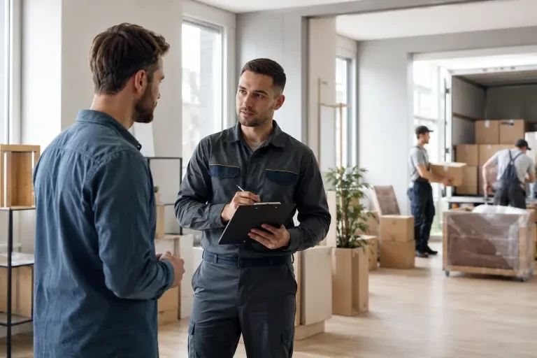 هماهنگی مشتری با مسئول باربری درباره برنامه و شرایط اسباب‌کشی منزل